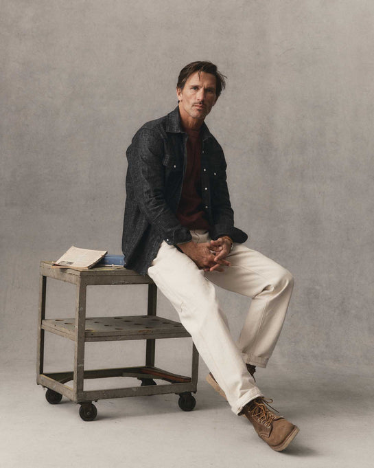 The Glacier Shirt in Black Indigo Hemp Denim