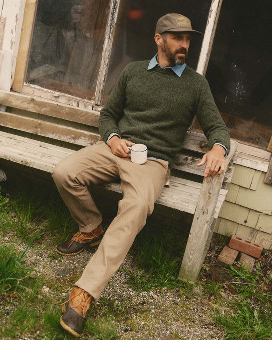 The Emlen Pant in Khaki Herringbone