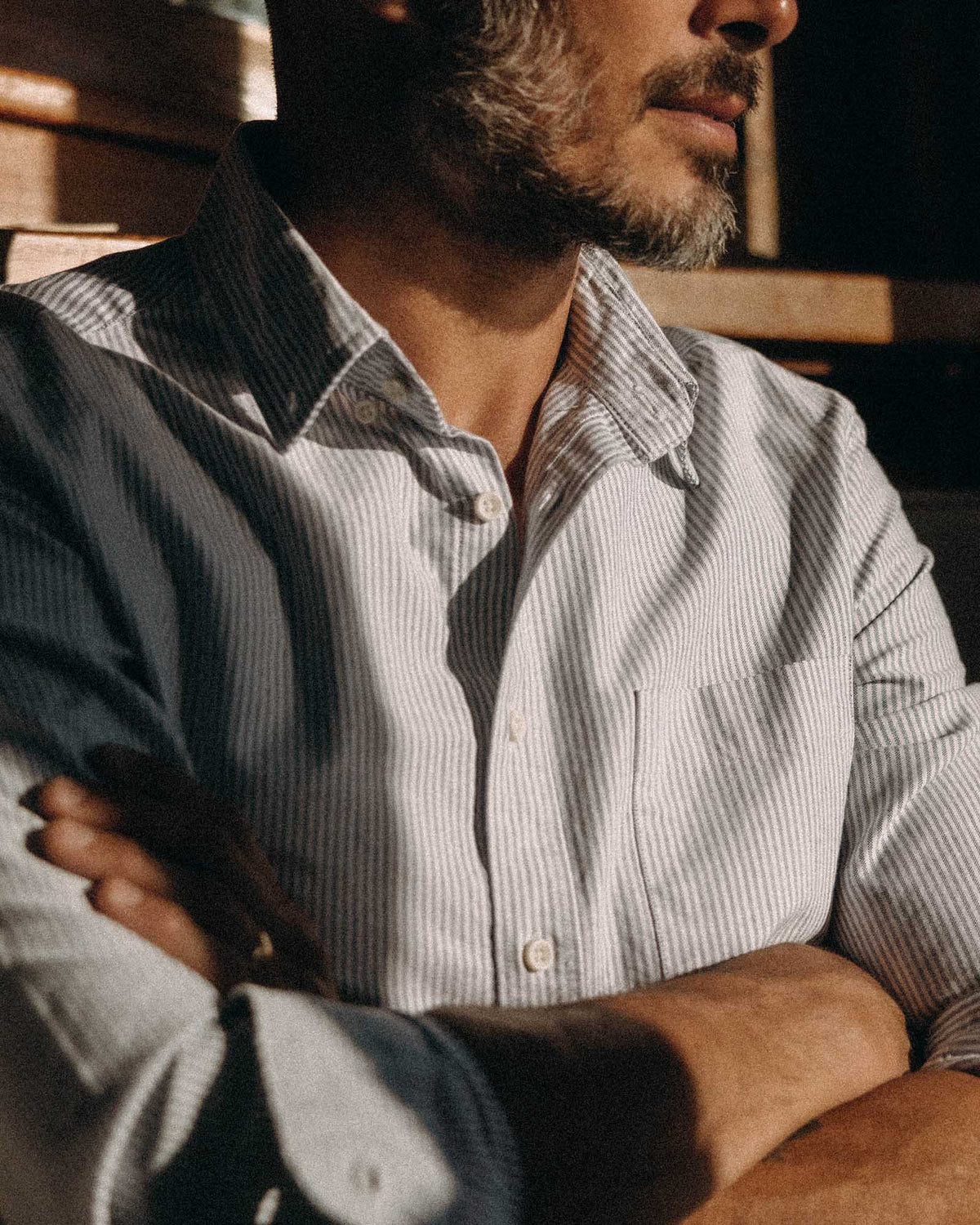 The Jack in Navy University Stripe Everyday Oxford